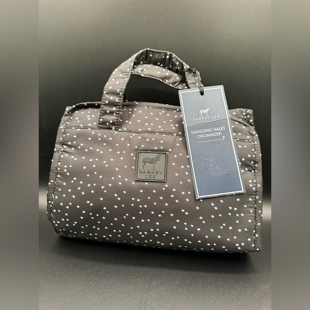 Dabney Lee Hanging Valet Organizer – Black with White Stars, NWT- Celestial!